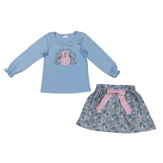 Floral Turkey Skirt Set