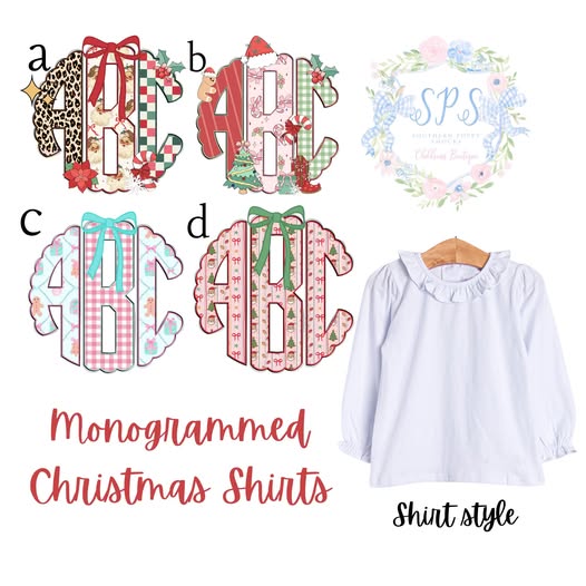 Christmas Monogrammed Shirts