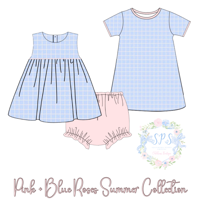 Pink + Blue Roses Summer Collection