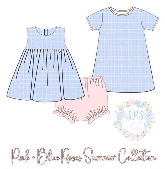Pink + Blue Roses Summer Collection
