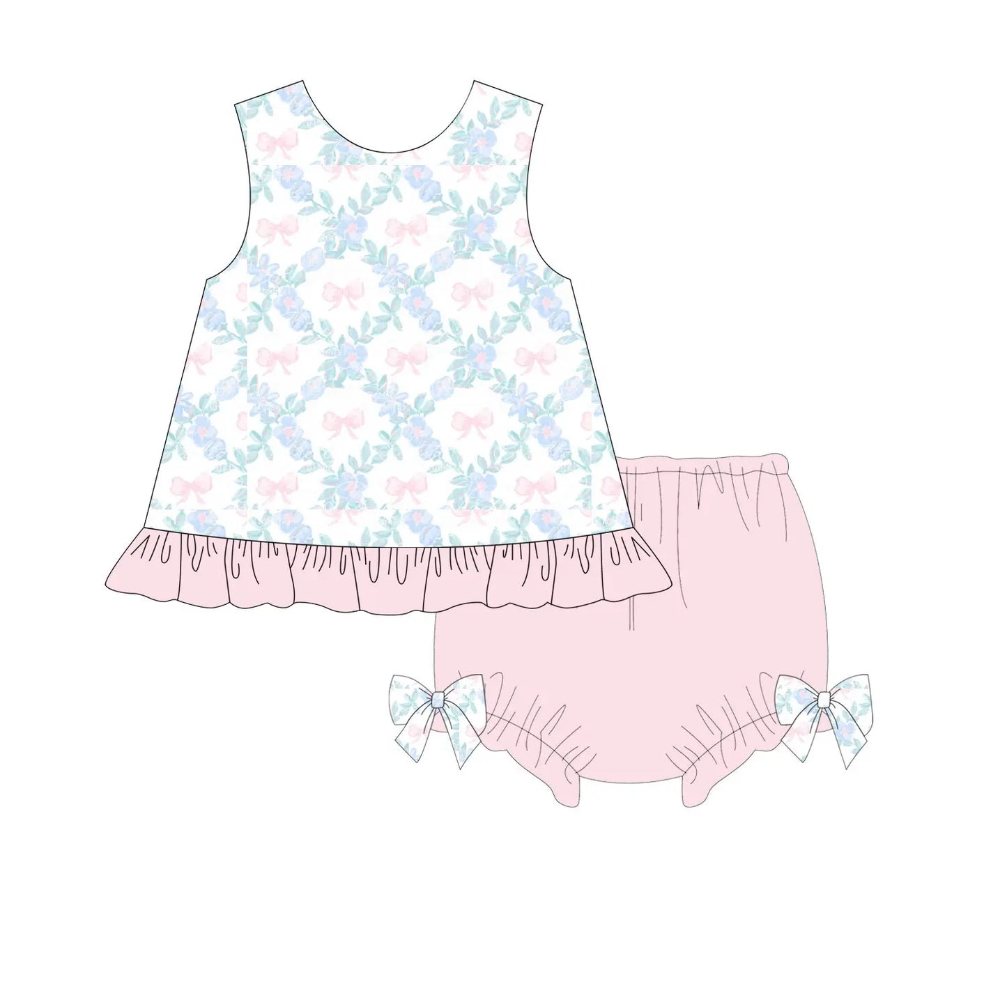 Bow Trellis Bloomer Set